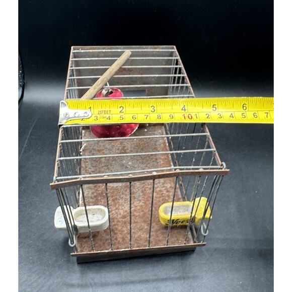 Vtg 1950’s Hartz Mountain Bird Foods Advertising Metal Bird Cage & Accessories ￼ - Picture 13 of 16